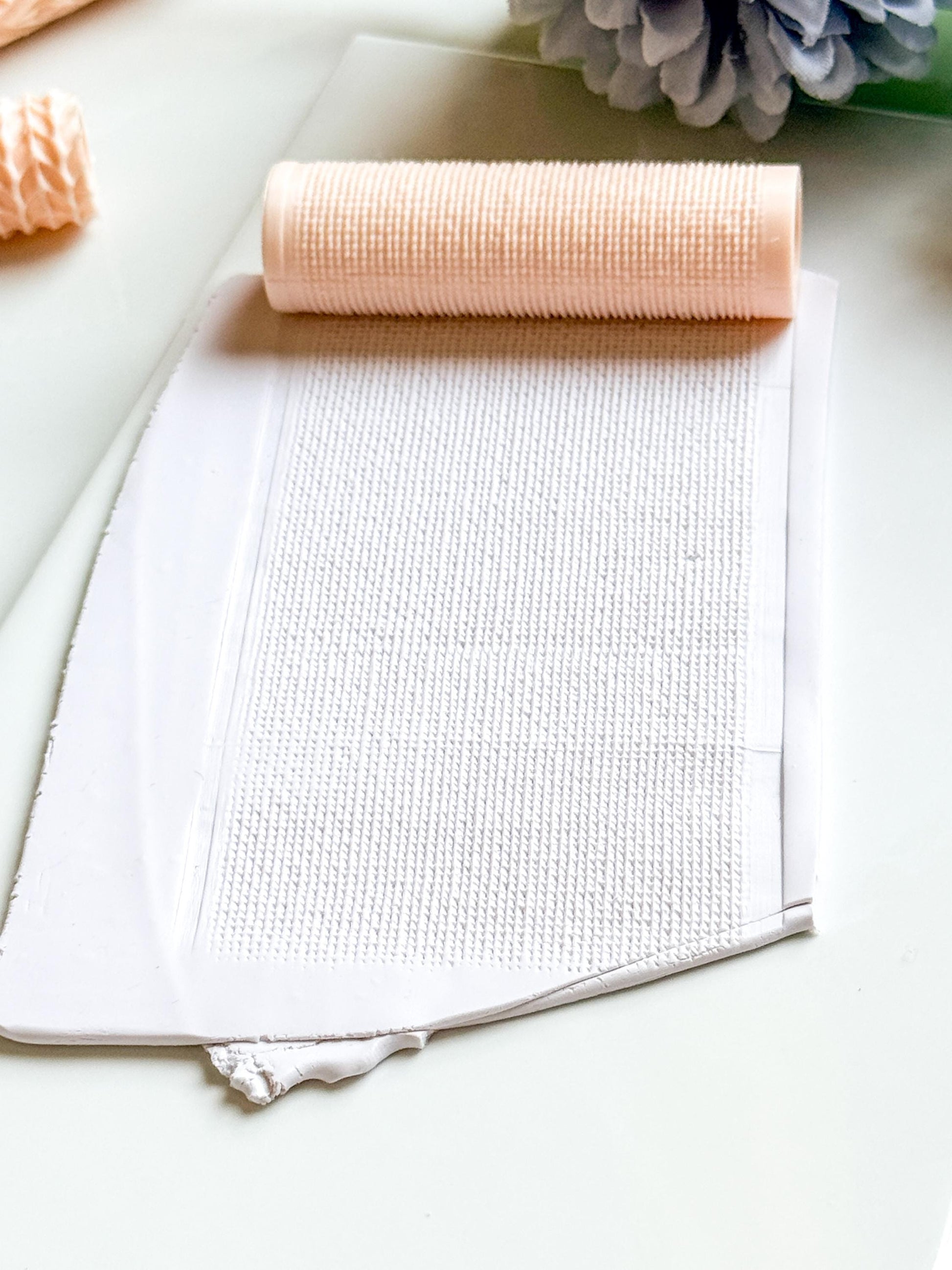 Fine Knit Embossing Roller – Linen Texture Roller for Polymer Clay