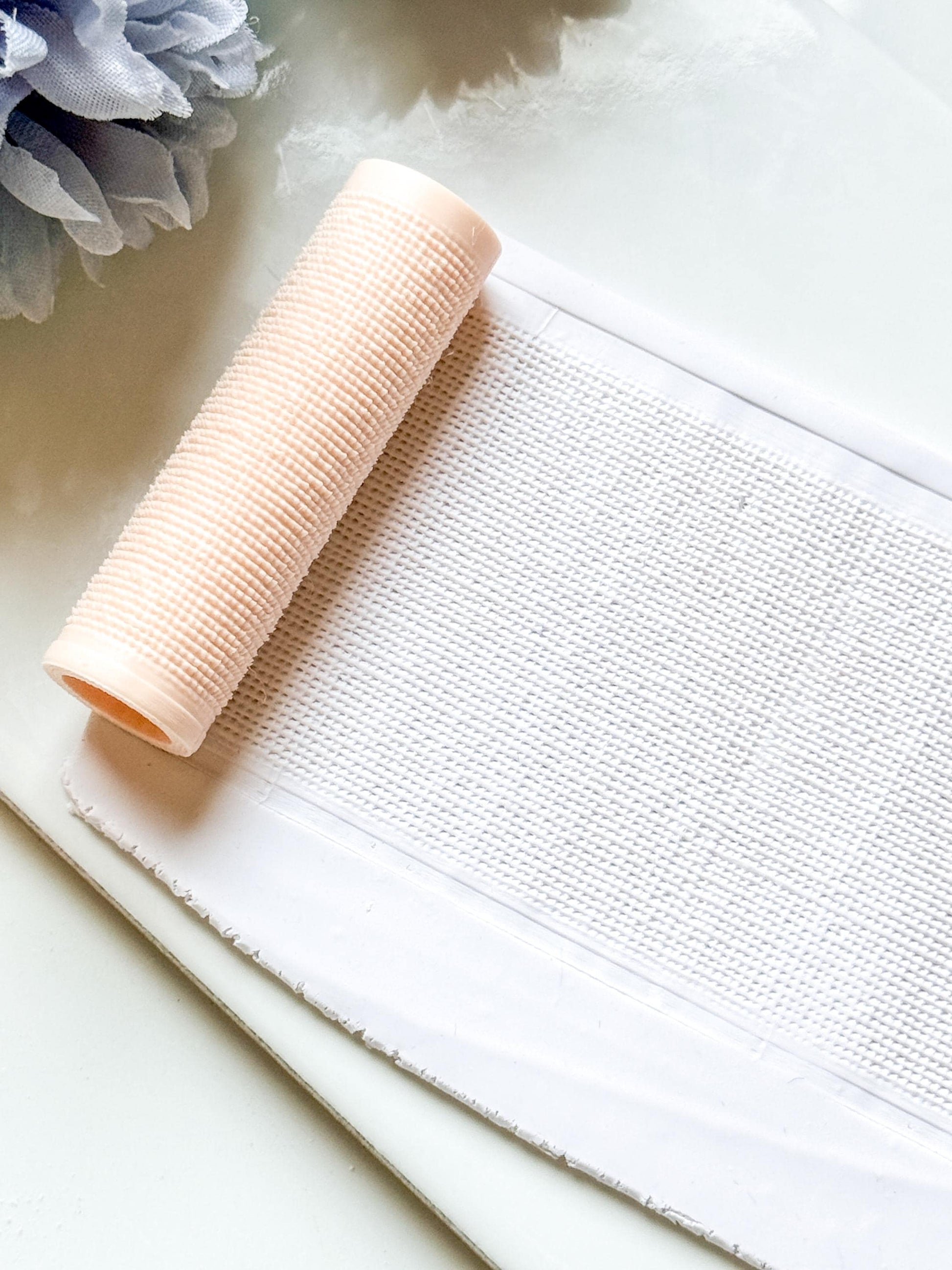 Fine Knit Embossing Roller – Linen Texture Roller for Polymer Clay