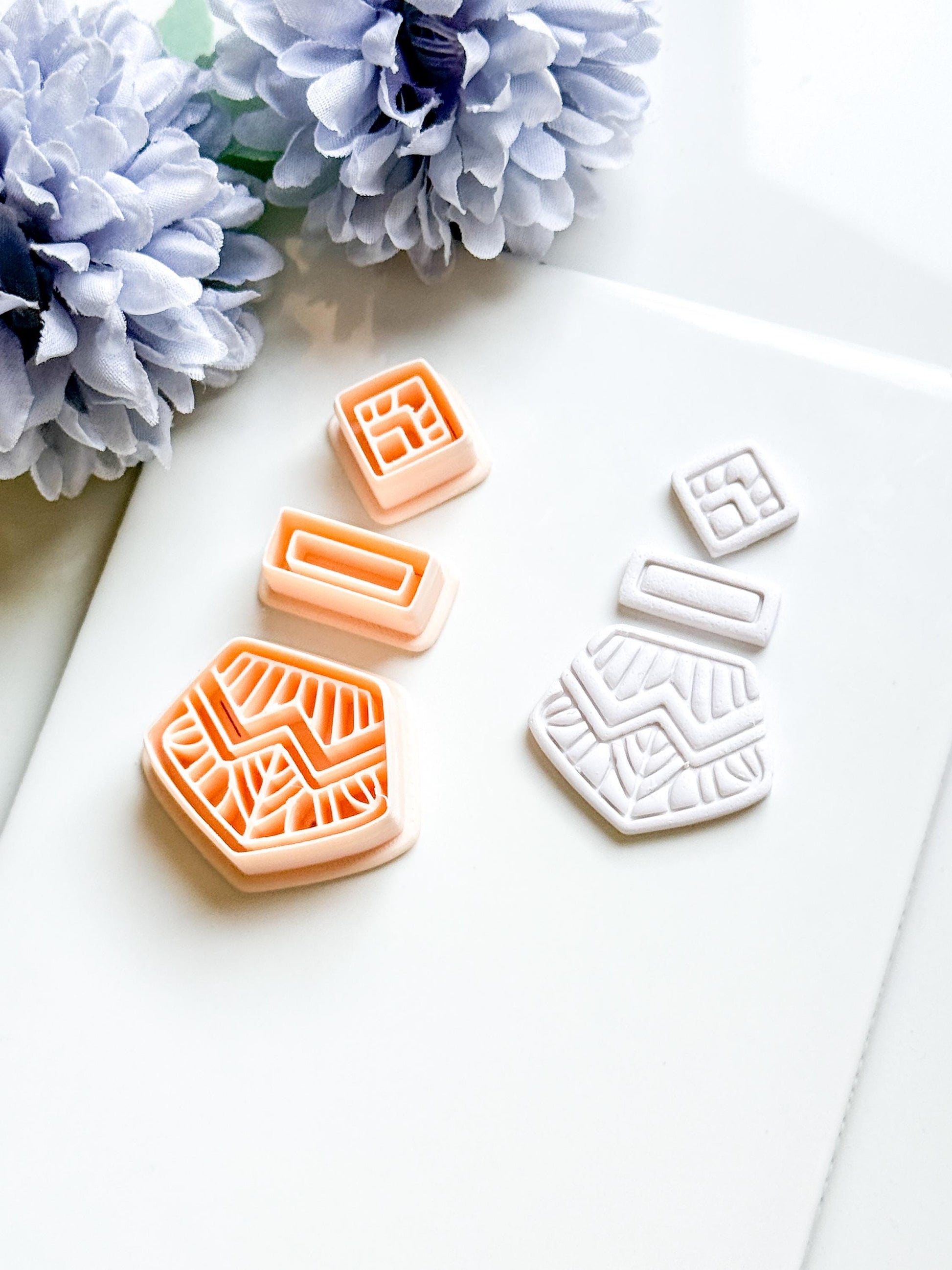 Anais Geometric Clay Cutter: Art Deco Polymer Clay Shape