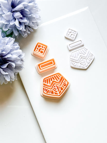Anais Geometric Clay Cutter: Art Deco Polymer Clay Shape