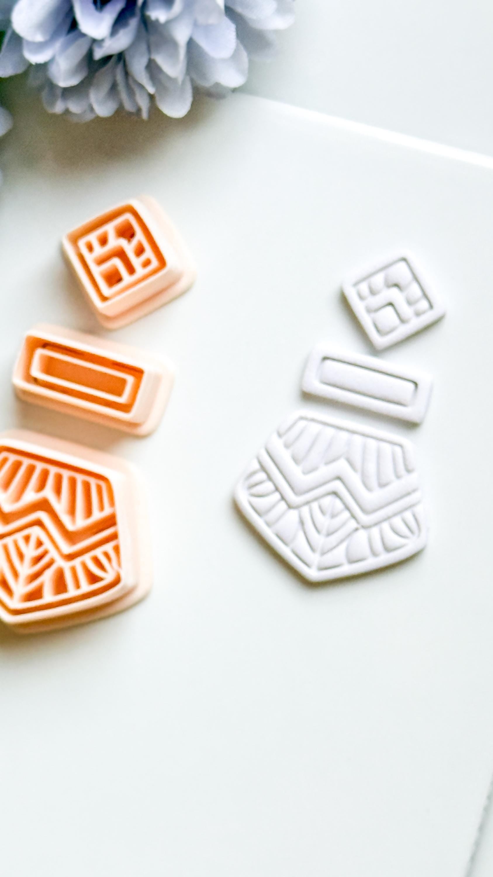 Anais Geometric Clay Cutter: Art Deco Polymer Clay Shape