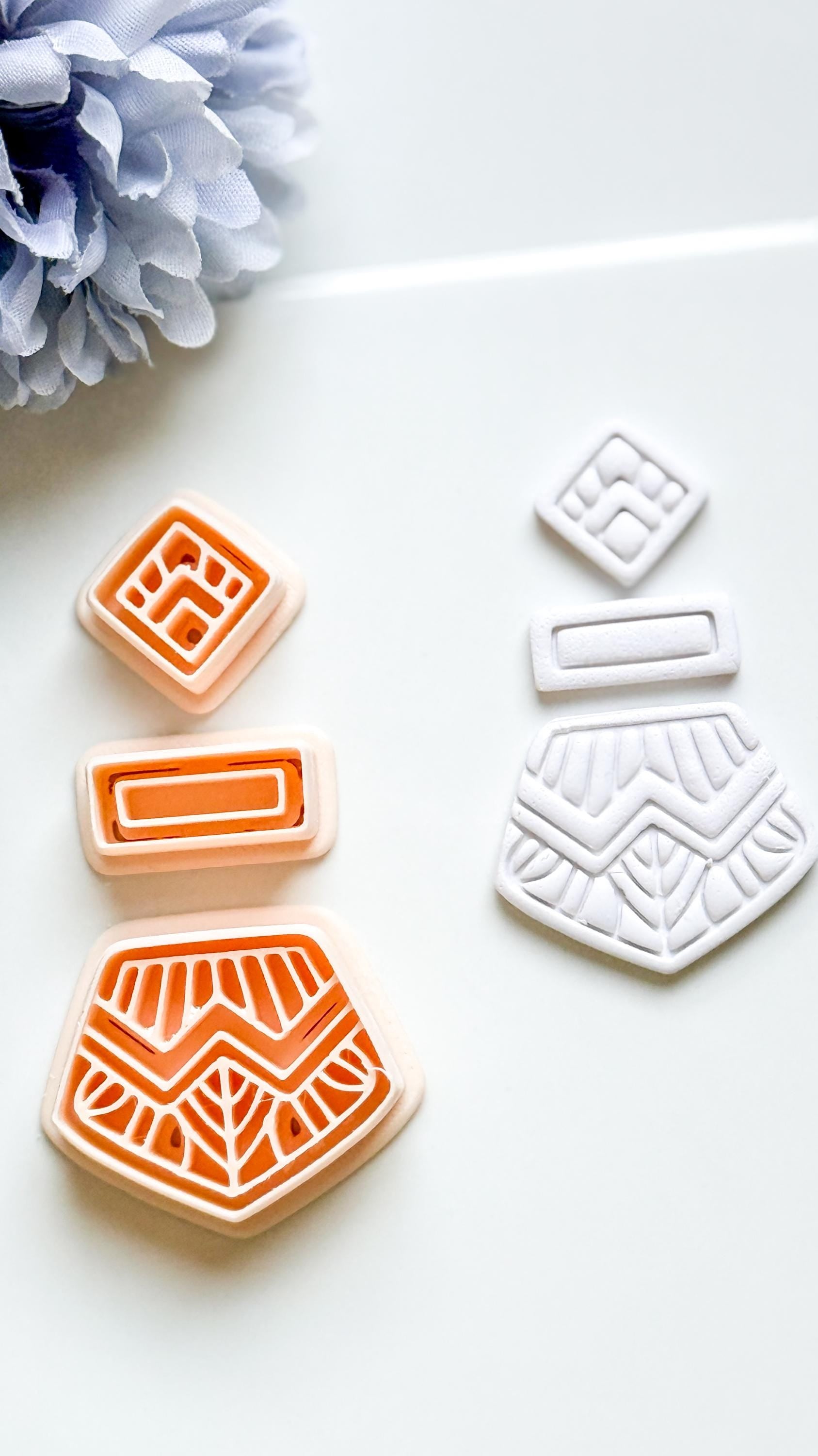 Anais Geometric Clay Cutter: Art Deco Polymer Clay Shape