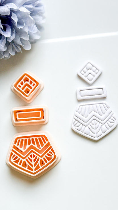 Anais Geometric Clay Cutter: Art Deco Polymer Clay Shape