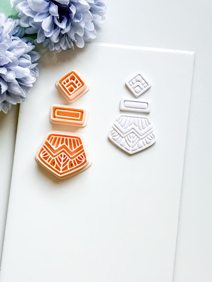 Anais Geometric Clay Cutter: Art Deco Polymer Clay Shape