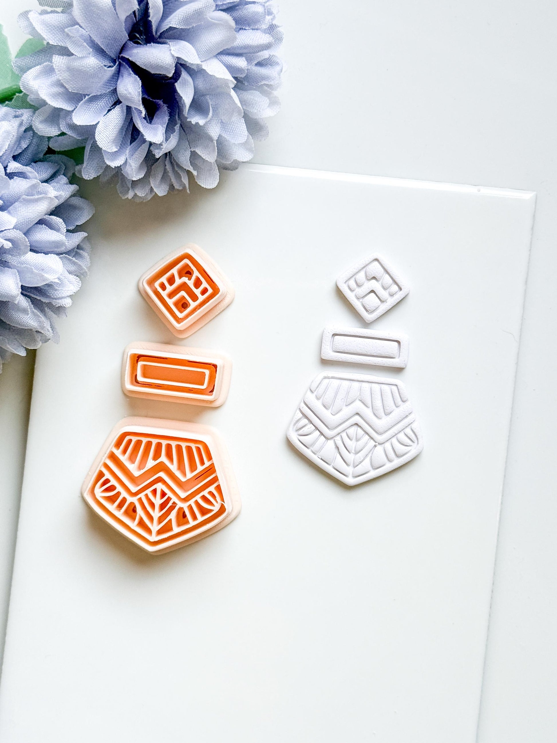 Anais Geometric Clay Cutter: Art Deco Polymer Clay Shape