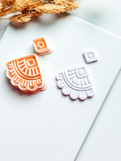 Odette Clay Cutter: Geometric Fan Polymer Clay Earring Shape