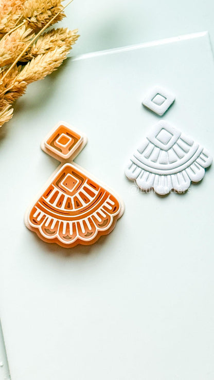 Odette Clay Cutter: Geometric Fan Polymer Clay Earring Shape
