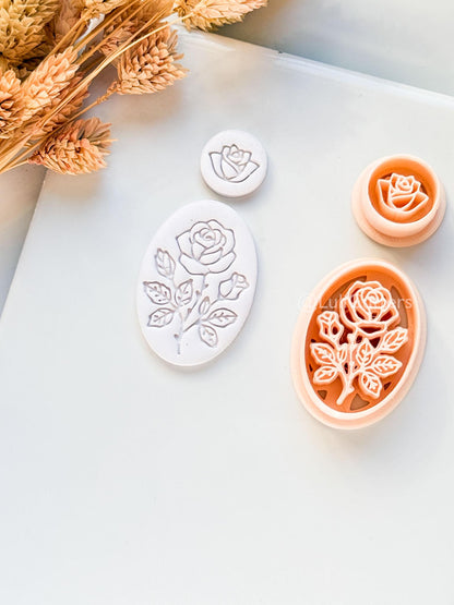 Rose Vera Clay Cutter: Oval Rose Design