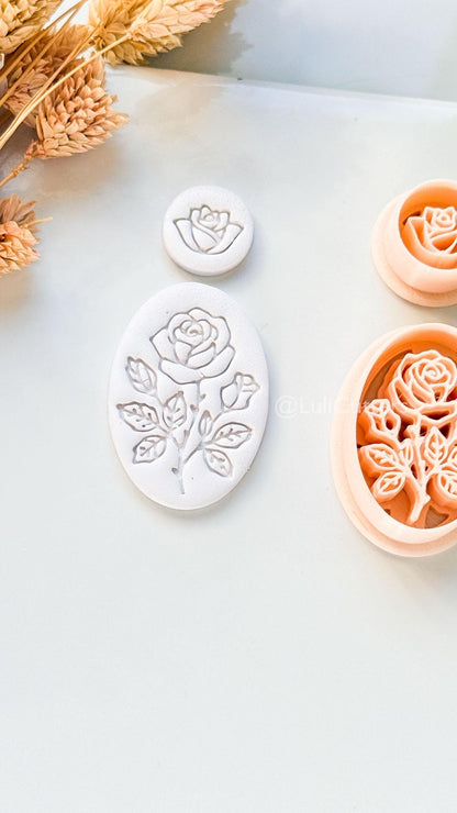 Rose Vera Clay Cutter: Oval Rose Design