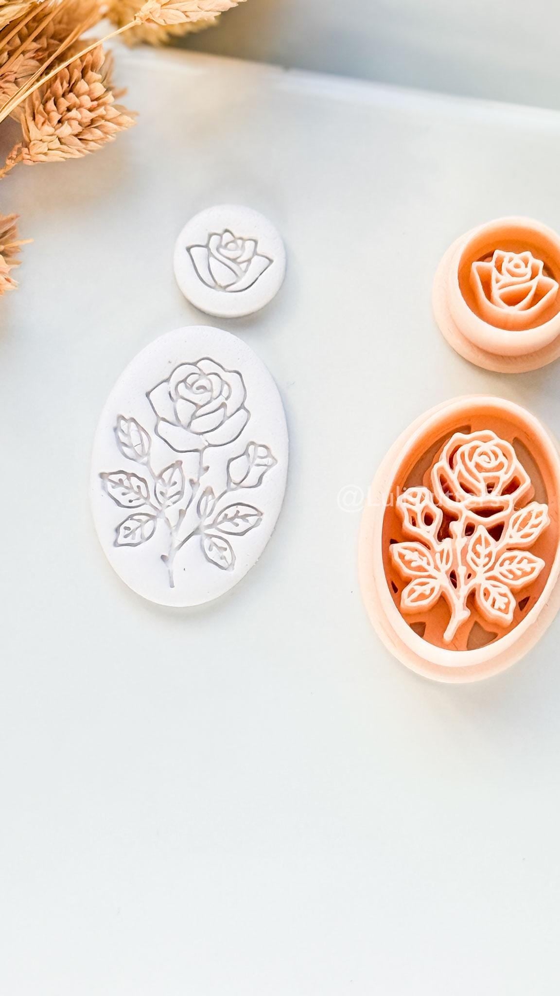 Rose Vera Clay Cutter: Oval Rose Design