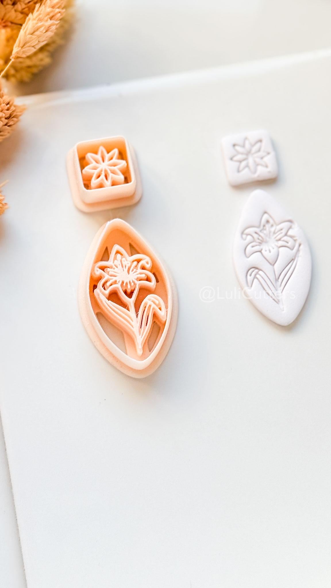 Wild Lilly Clay Cutter: Floral Drop Design