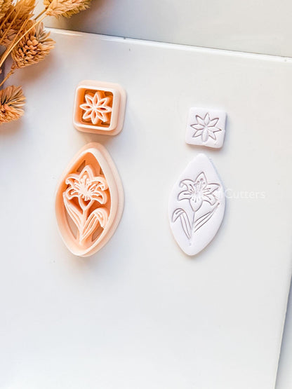 Wild Lilly Clay Cutter: Floral Drop Design