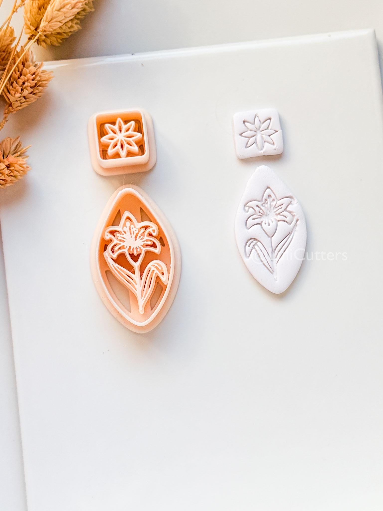 Wild Lilly Clay Cutter: Floral Drop Design