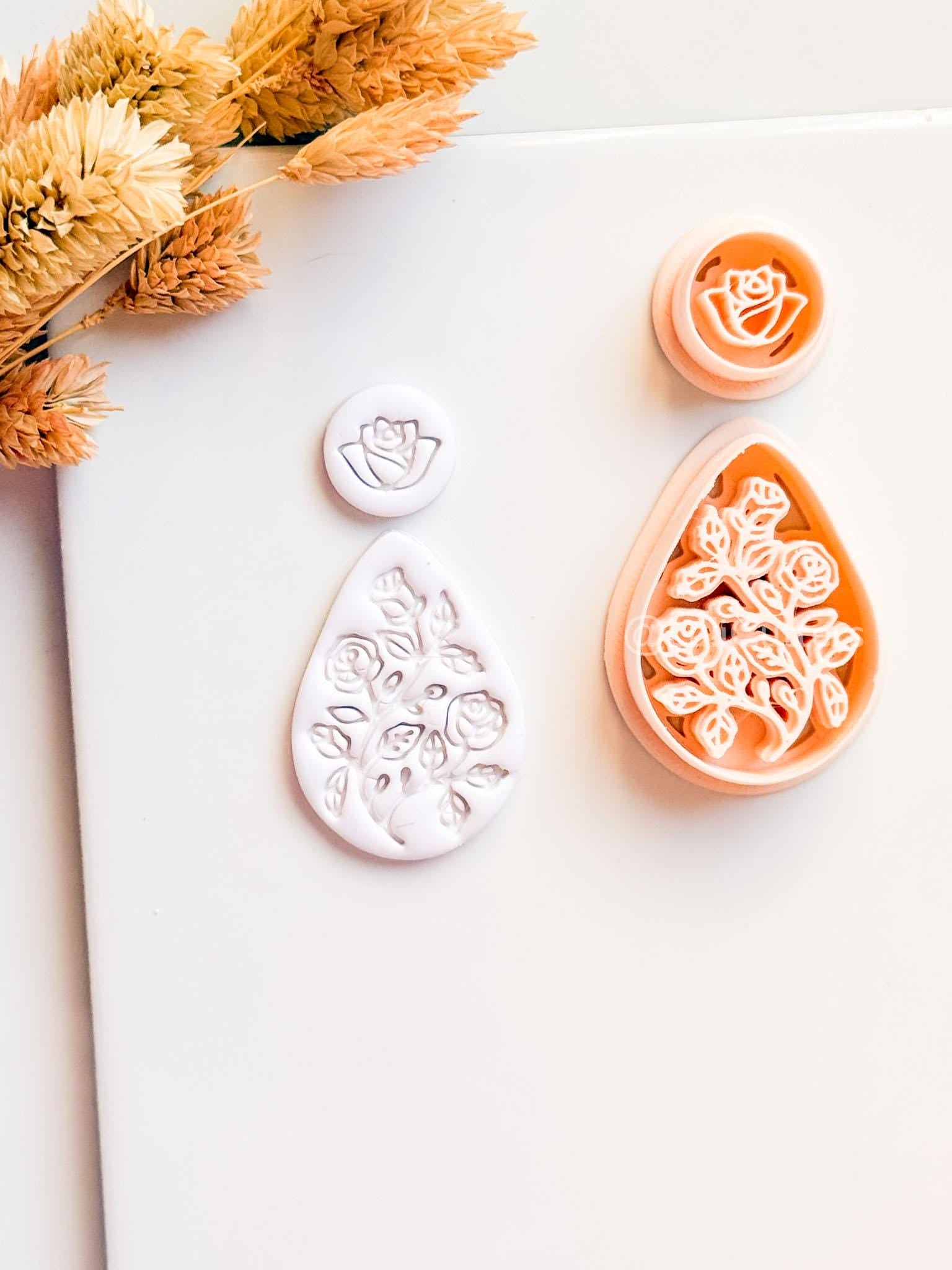 Elodie Garden Clay Cutter: Layered Floral Teardrop Design