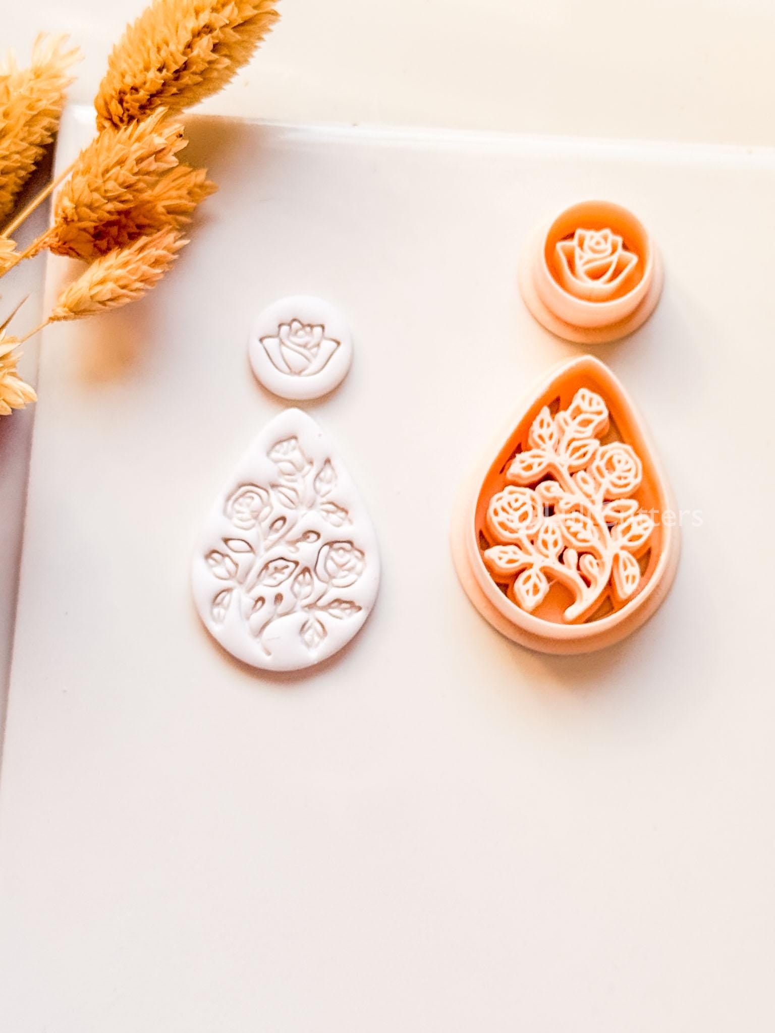 Elodie Garden Clay Cutter: Layered Floral Teardrop Design