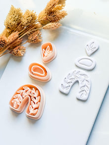 Neris Arch Clay Cutter: Layered Leafy Arch Dangle Design