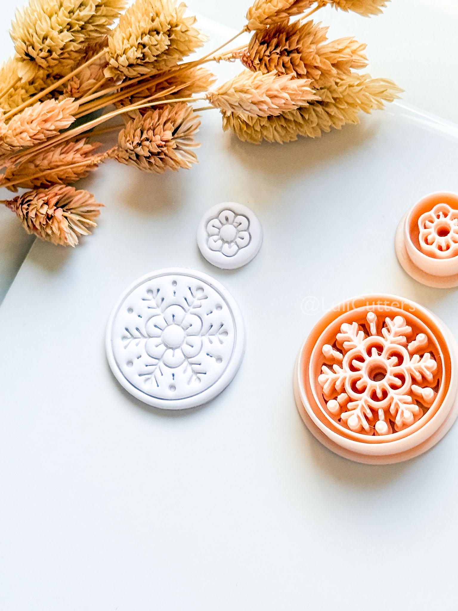 Feya Clay Cutter: Layered Round Floral Snowflake Design