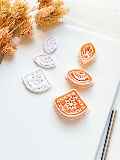 Bruna Dangle Clay Cutter Set: Layered Geometric Drop Design