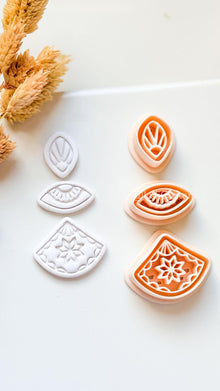 Bruna Dangle Clay Cutter Set: Layered Geometric Drop Design