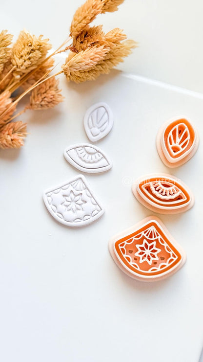 Bruna Dangle Clay Cutter Set: Layered Geometric Drop Design