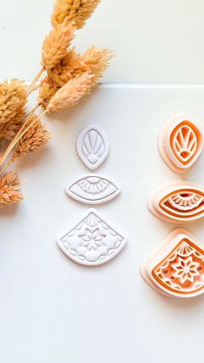 Bruna Dangle Clay Cutter Set: Layered Geometric Drop Design