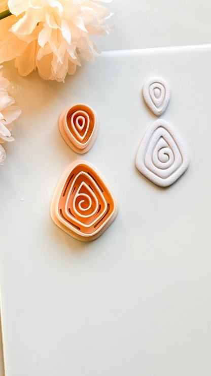 Swirlstone Polymer Clay Cutter: Organic Spiral for Earrings