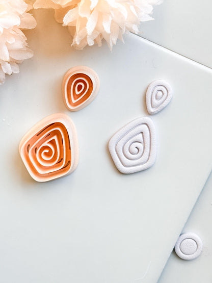 Swirlstone Polymer Clay Cutter: Organic Spiral for Earrings