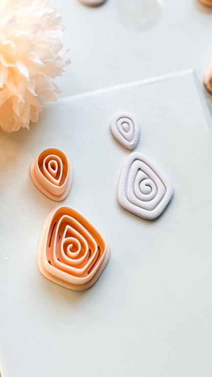 Swirlstone Polymer Clay Cutter: Organic Spiral for Earrings