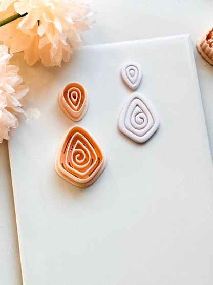 Swirlstone Polymer Clay Cutter: Organic Spiral for Earrings