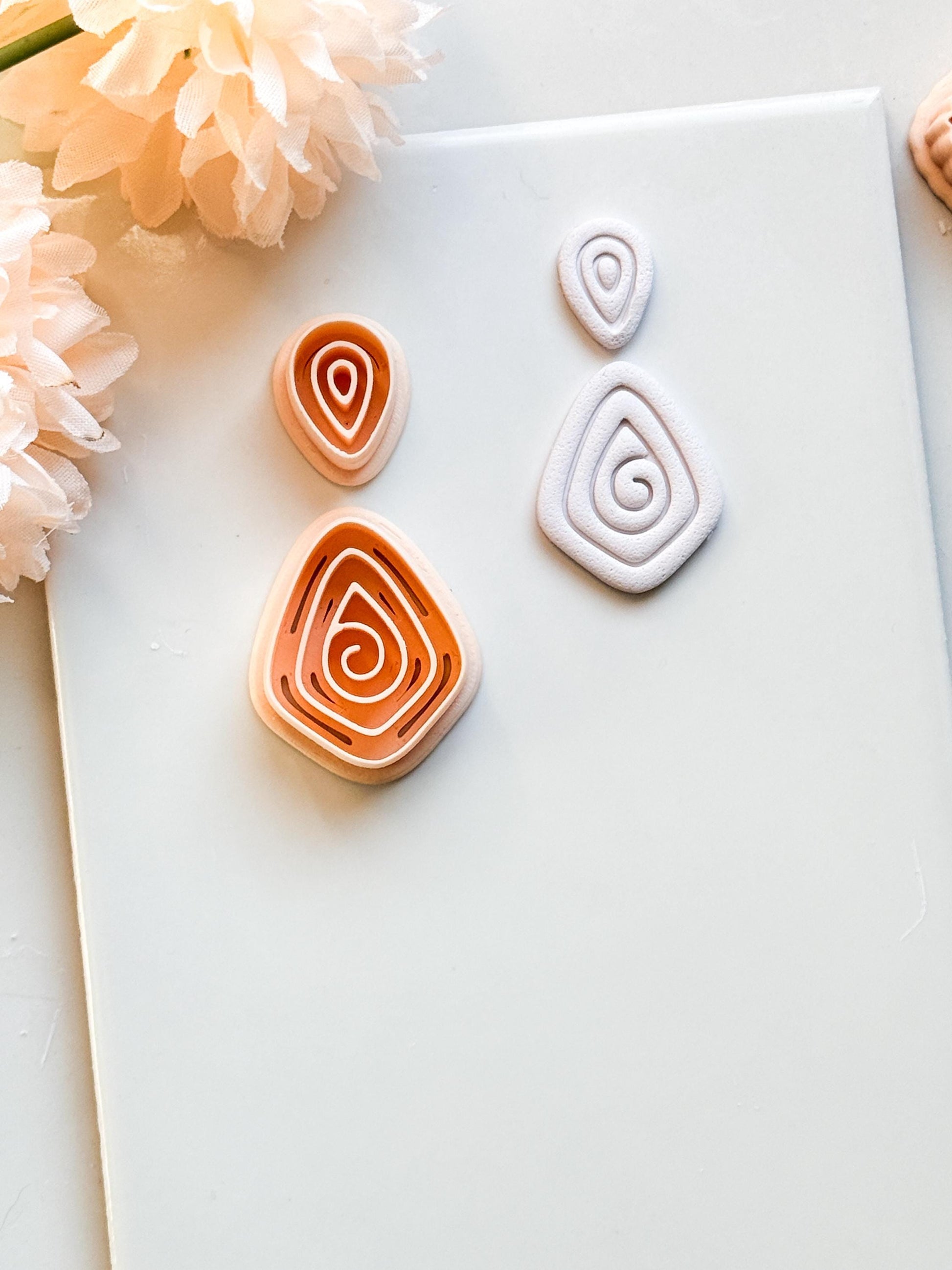 Swirlstone Polymer Clay Cutter: Organic Spiral for Earrings