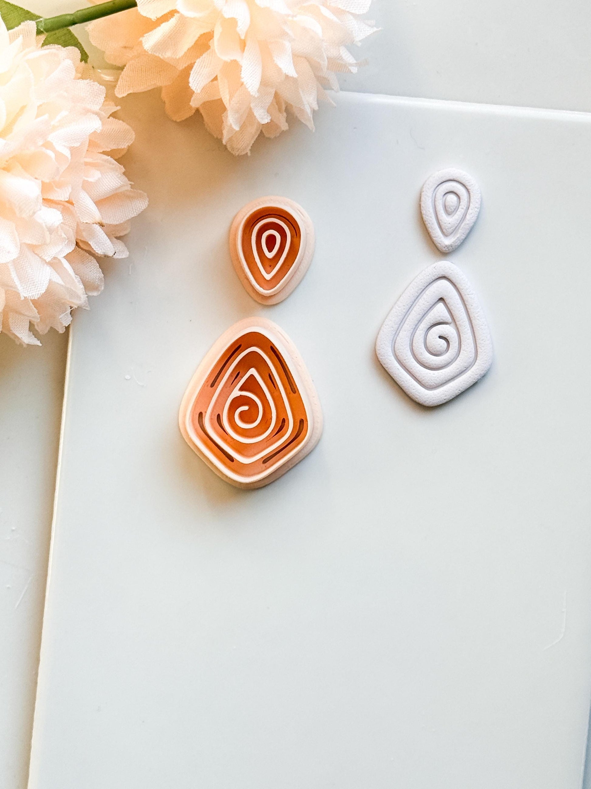 Swirlstone Polymer Clay Cutter: Organic Spiral for Earrings