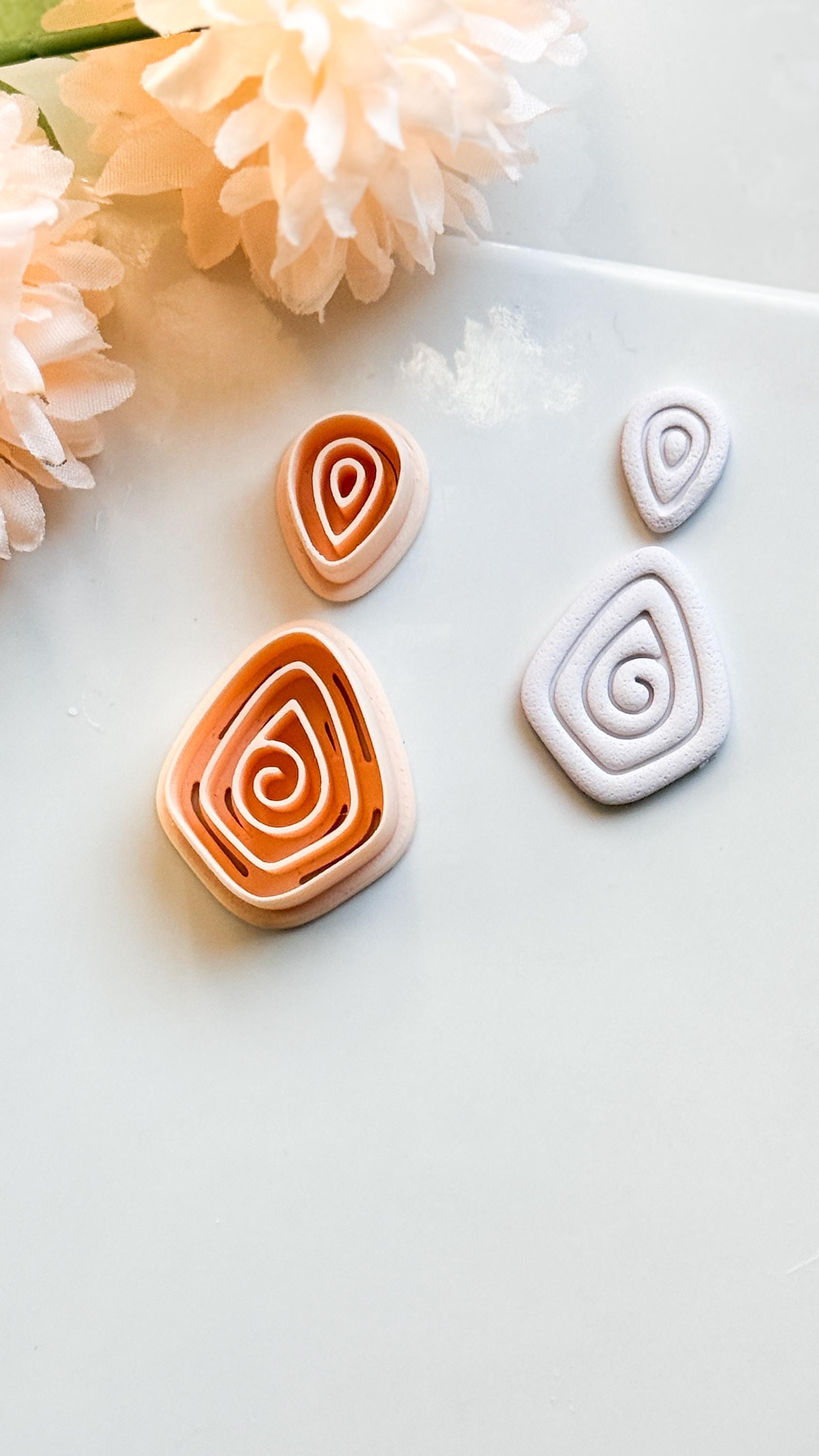 Swirlstone Polymer Clay Cutter: Organic Spiral for Earrings