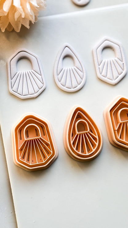 Solflare Polymer Clay Cutters: Sunburst Shapes for Earrings & Jewelry