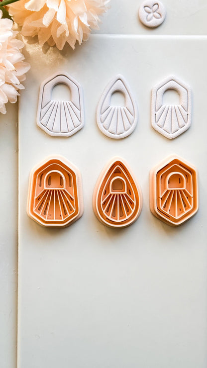 Solflare Polymer Clay Cutters: Sunburst Shapes for Earrings & Jewelry