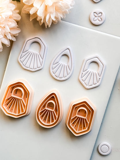 Solflare Polymer Clay Cutters: Sunburst Shapes for Earrings & Jewelry