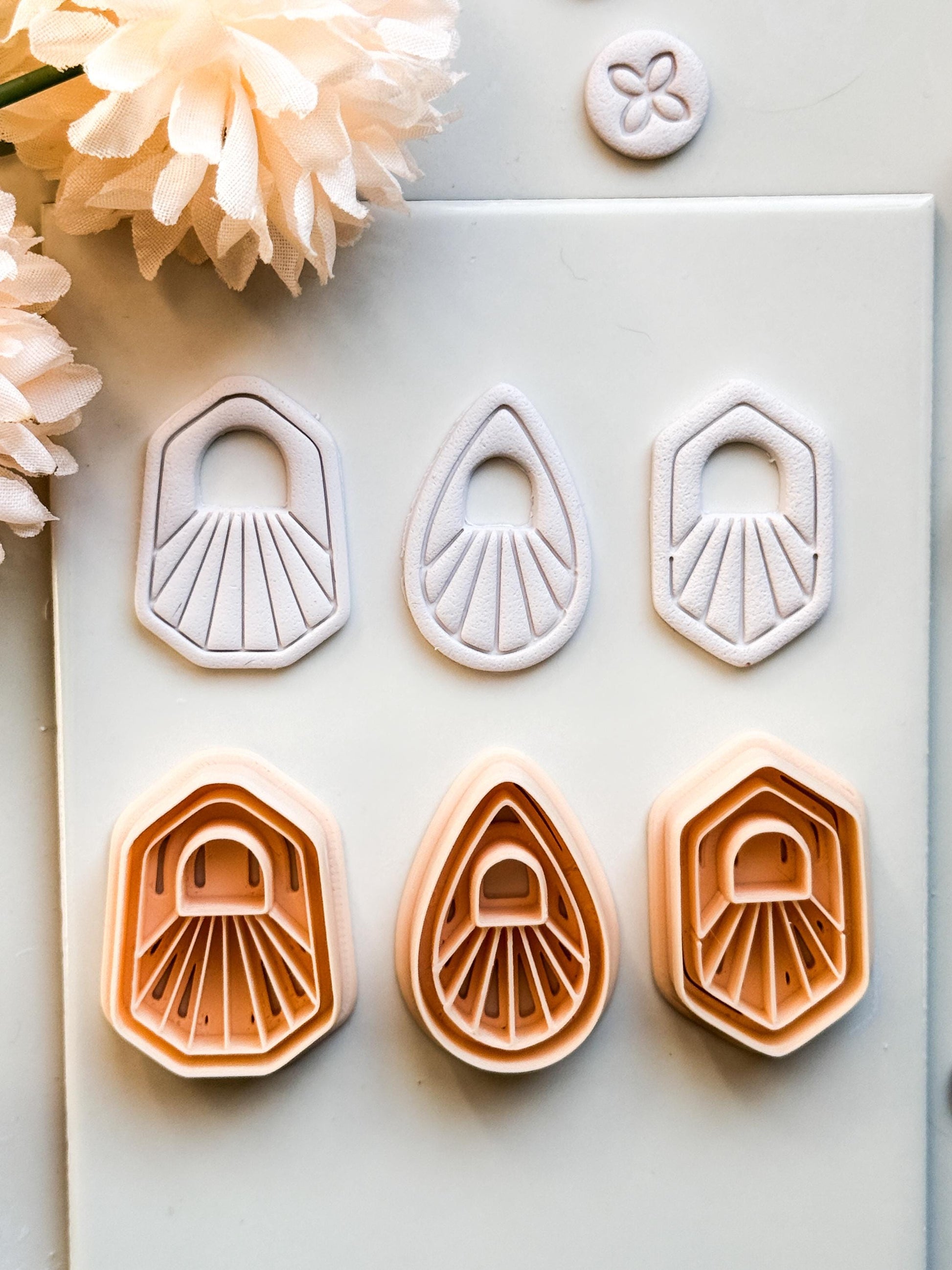 Solflare Polymer Clay Cutters: Sunburst Shapes for Earrings & Jewelry