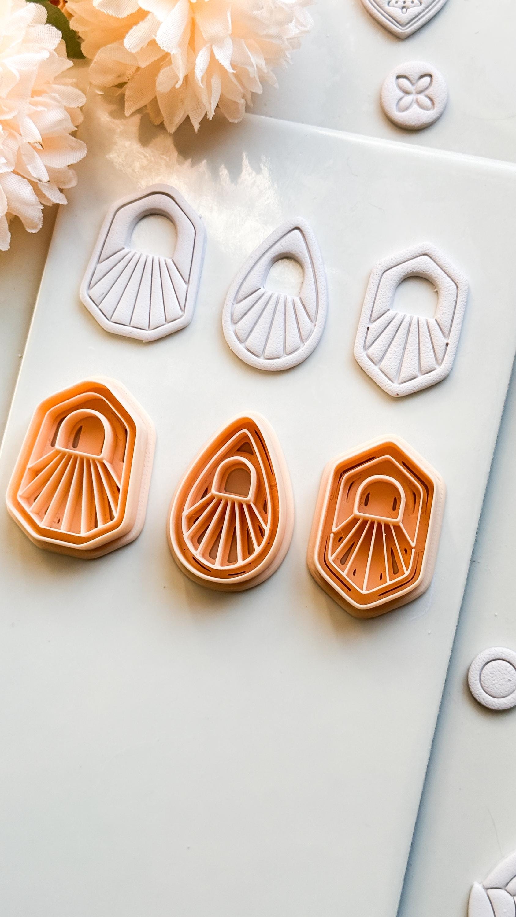 Solflare Polymer Clay Cutters: Sunburst Shapes for Earrings & Jewelry