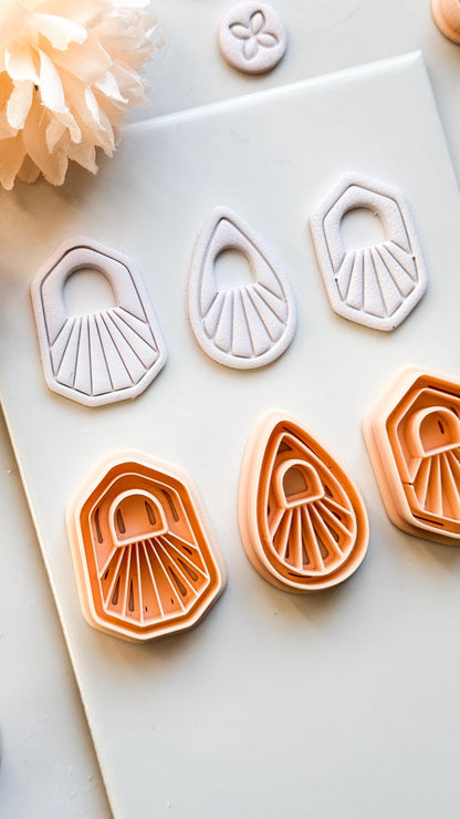 Solflare Polymer Clay Cutters: Sunburst Shapes for Earrings & Jewelry