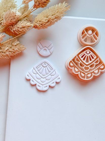 Mariel Clay Cutter: Layered Art Deco Polymer Clay Earring Shape