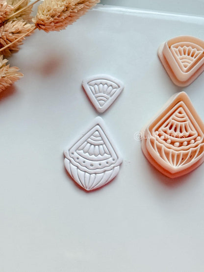 Verena Clay Cutter: Geometric Fan Drop Design