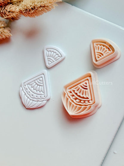 Verena Clay Cutter: Geometric Fan Drop Design