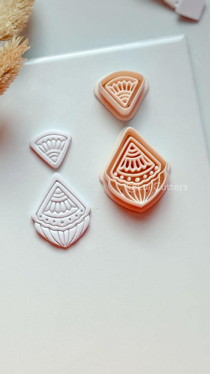 Verena Clay Cutter: Geometric Fan Drop Design