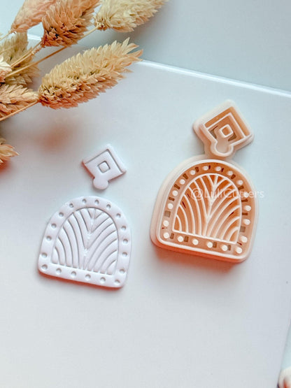 Nura Clay Cutter: Layered Geometric Arch Dangle Design