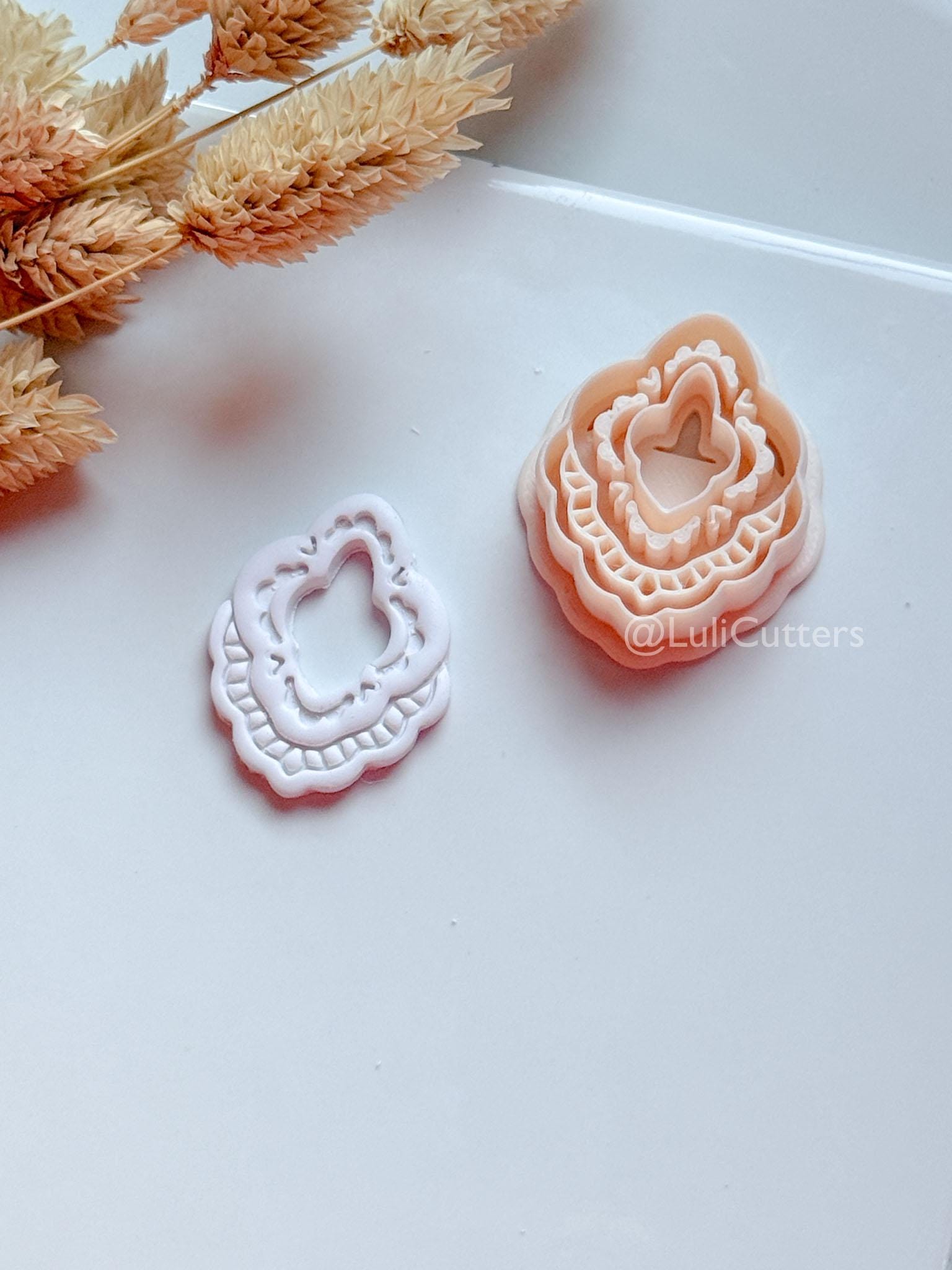 Lace Donna Clay Cutter: Layered Ornamental Teardrop Design