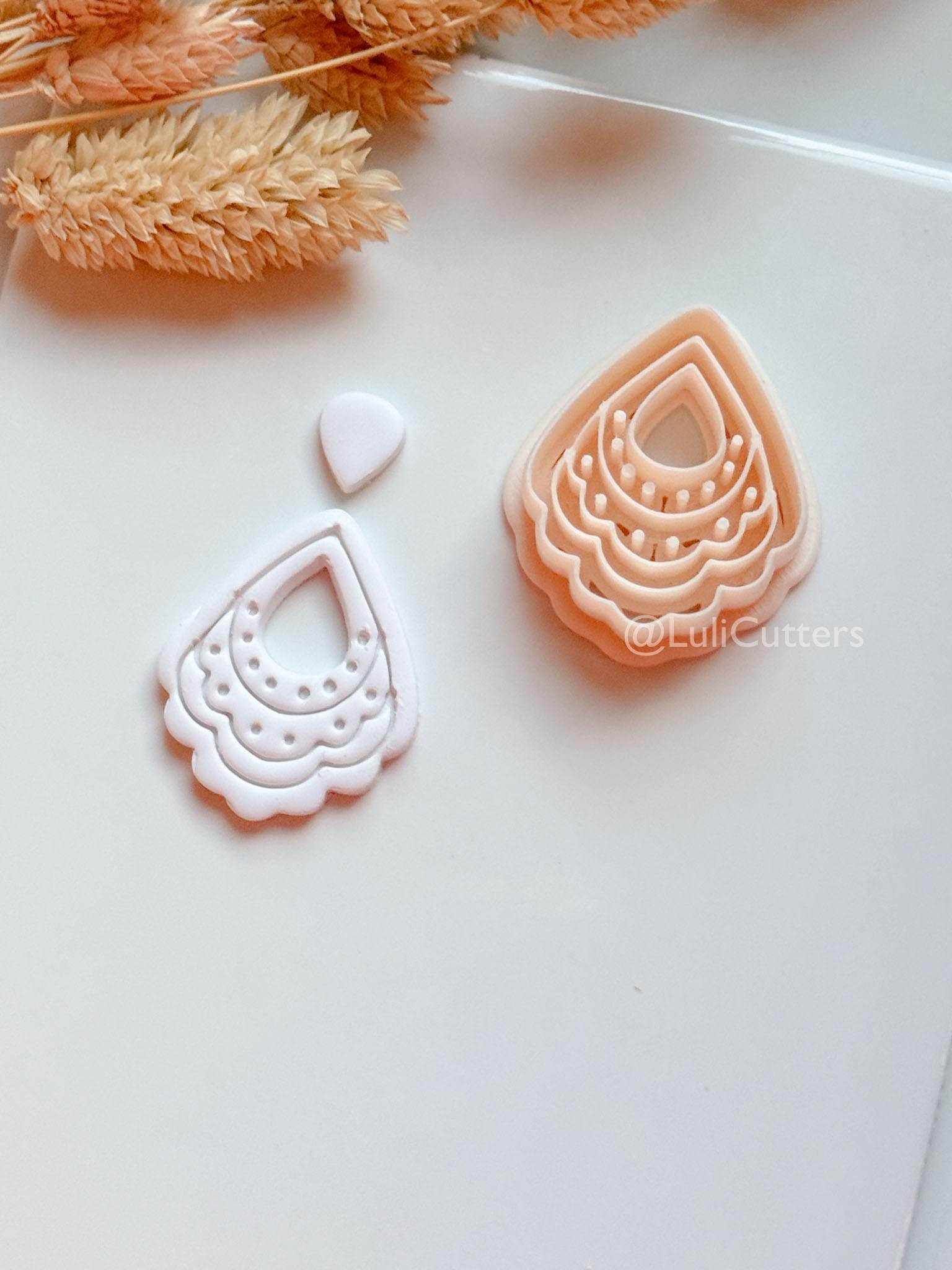 Clarine Clay Cutter: Layered Teardrop Boho Design