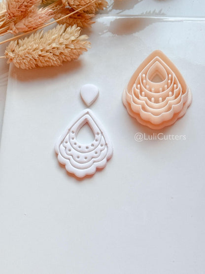 Clarine Clay Cutter: Layered Teardrop Boho Design