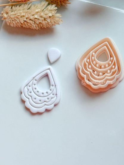 Clarine Clay Cutter: Layered Teardrop Boho Design