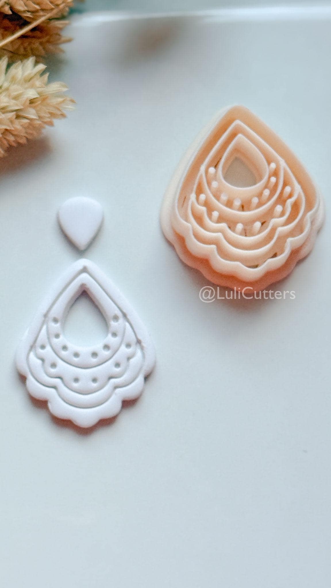Clarine Clay Cutter: Layered Teardrop Boho Design