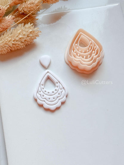 Clarine Clay Cutter: Layered Teardrop Boho Design