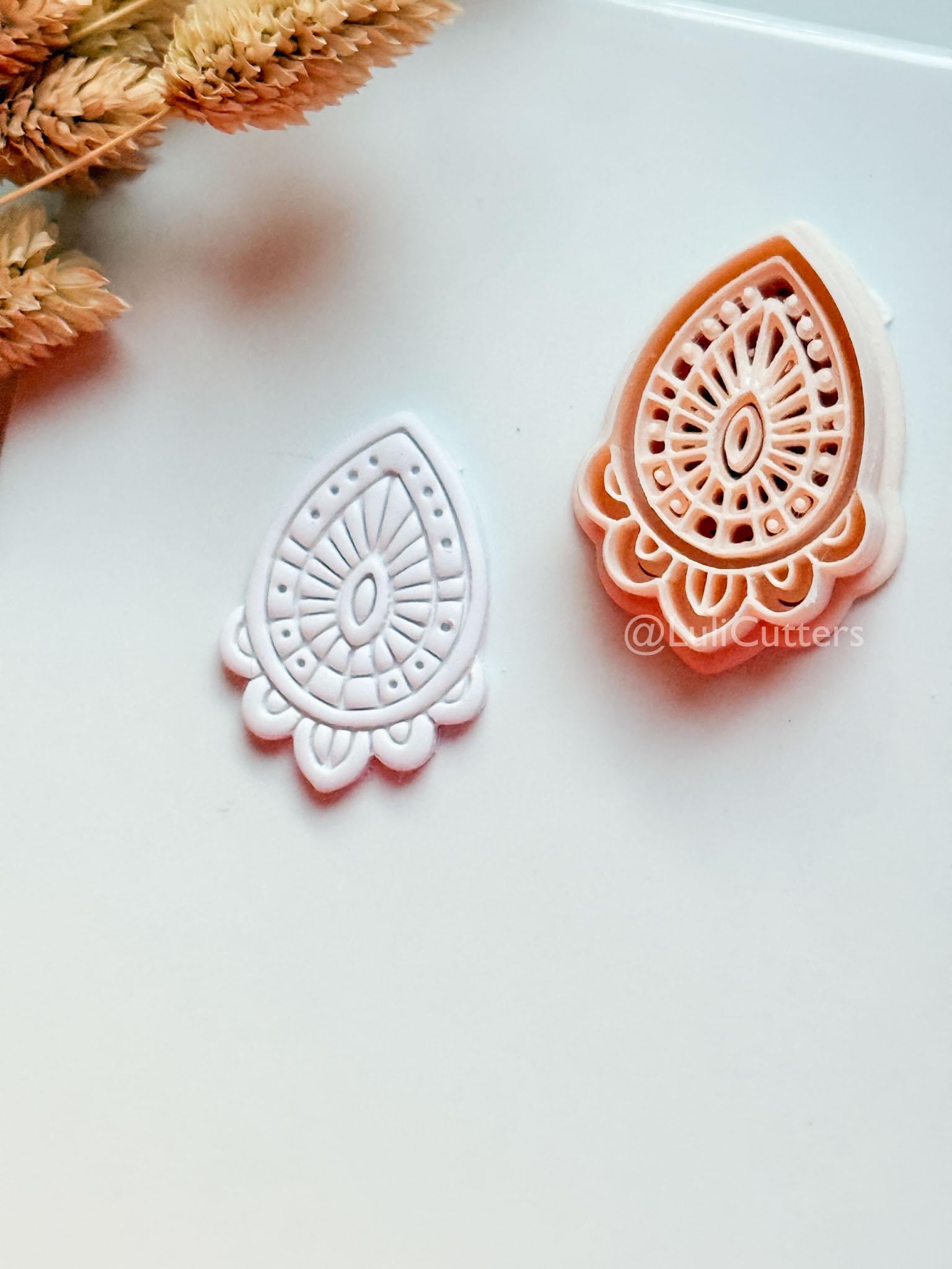 Lume Drop Clay Cutter: Layered Mandala Polymer Clay Earring Shape
